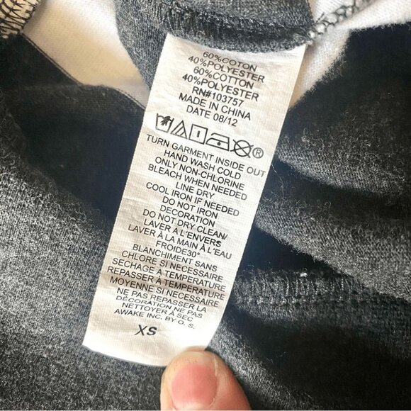 Disney Parks Mickey Mouse LOVE Lightweight Stripped Long Sleeve Hoodie Size XS - Picture 7 of 7